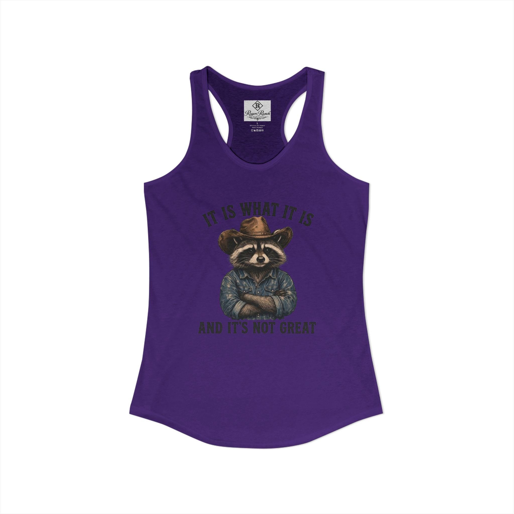 What it is Raccoon - Racerback Tank