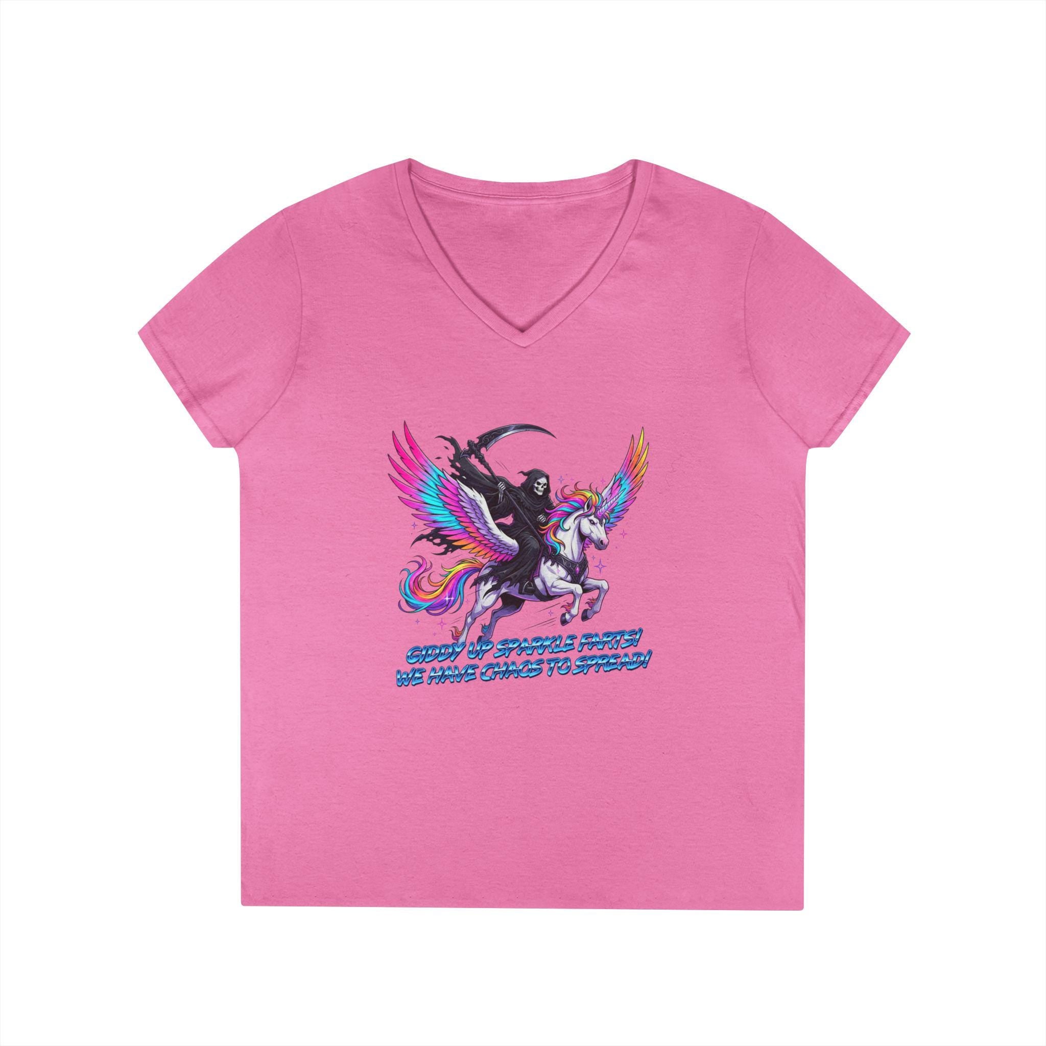 Giddy up Grim - Ladies' V Neck T-shirt