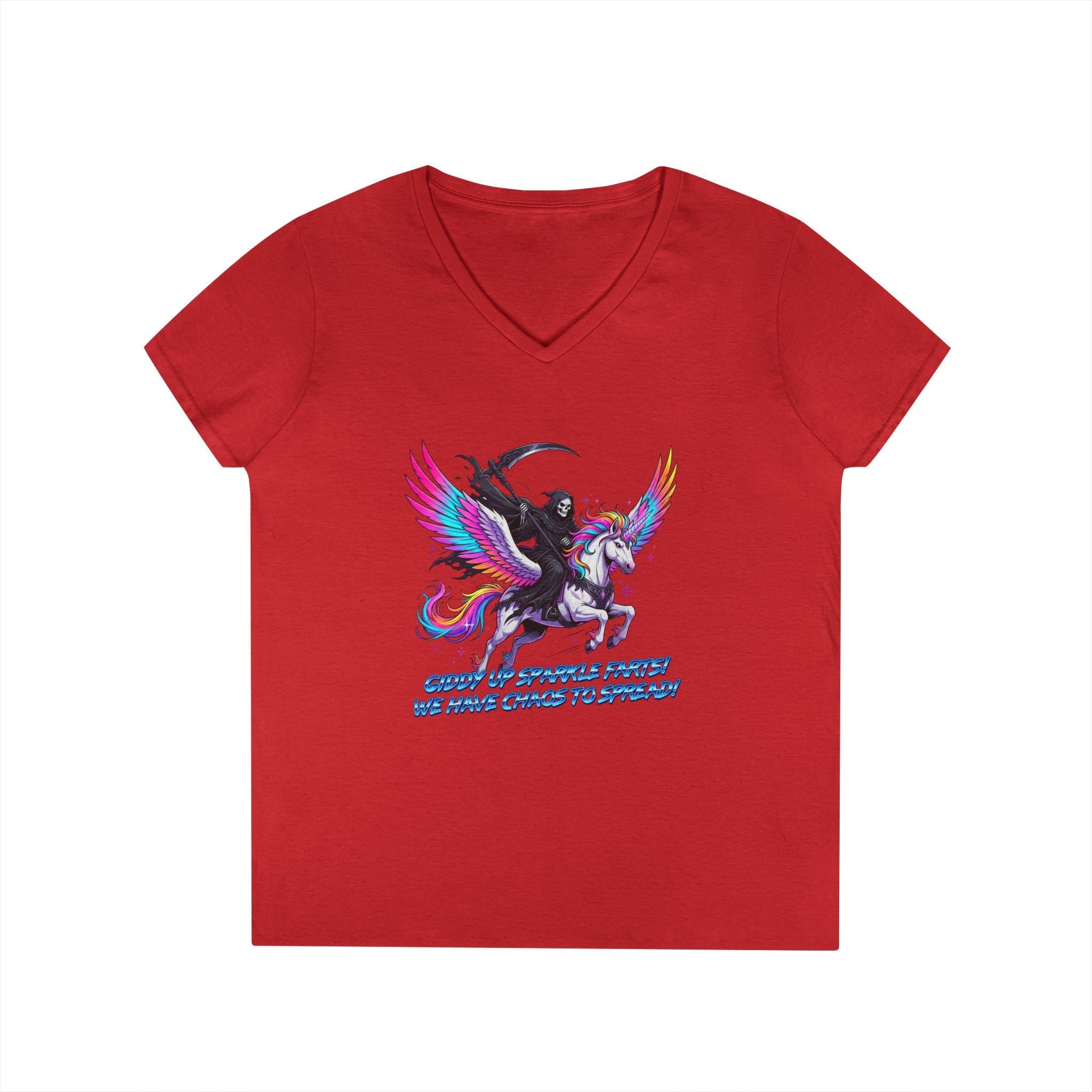 Giddy up Grim - Ladies' V Neck T-shirt