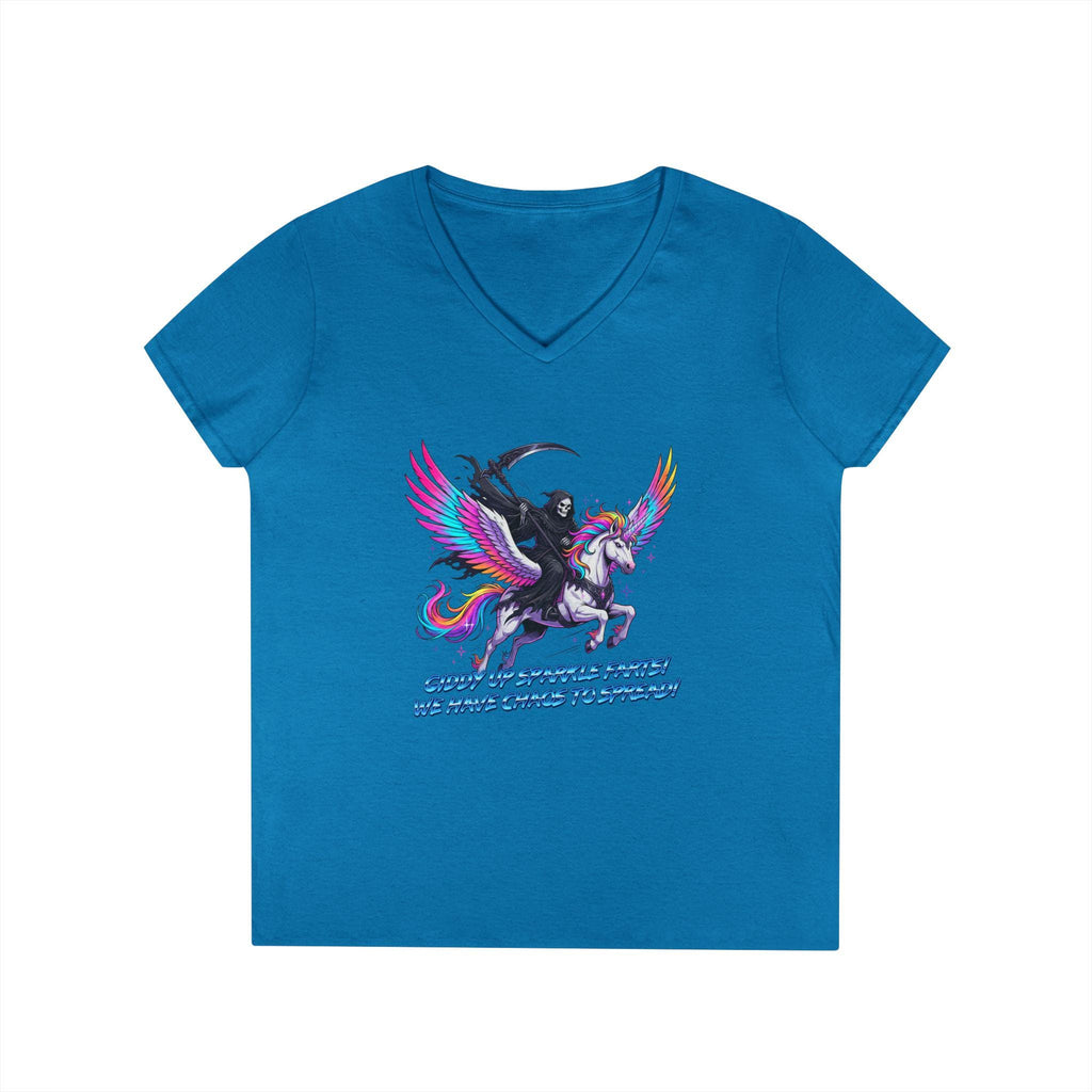 Giddy up Grim - Ladies' V Neck T-shirt