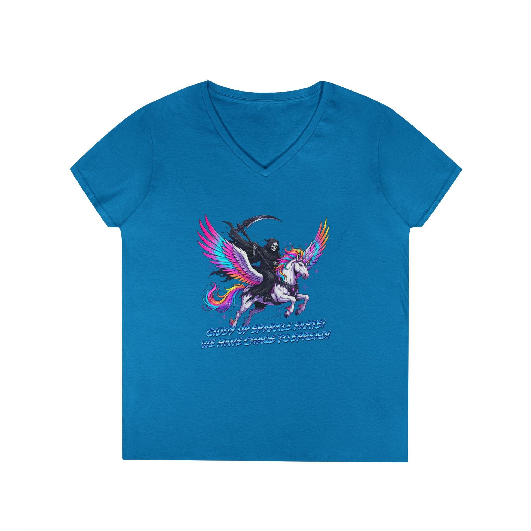 Giddy up Grim - Ladies' V Neck T-shirt