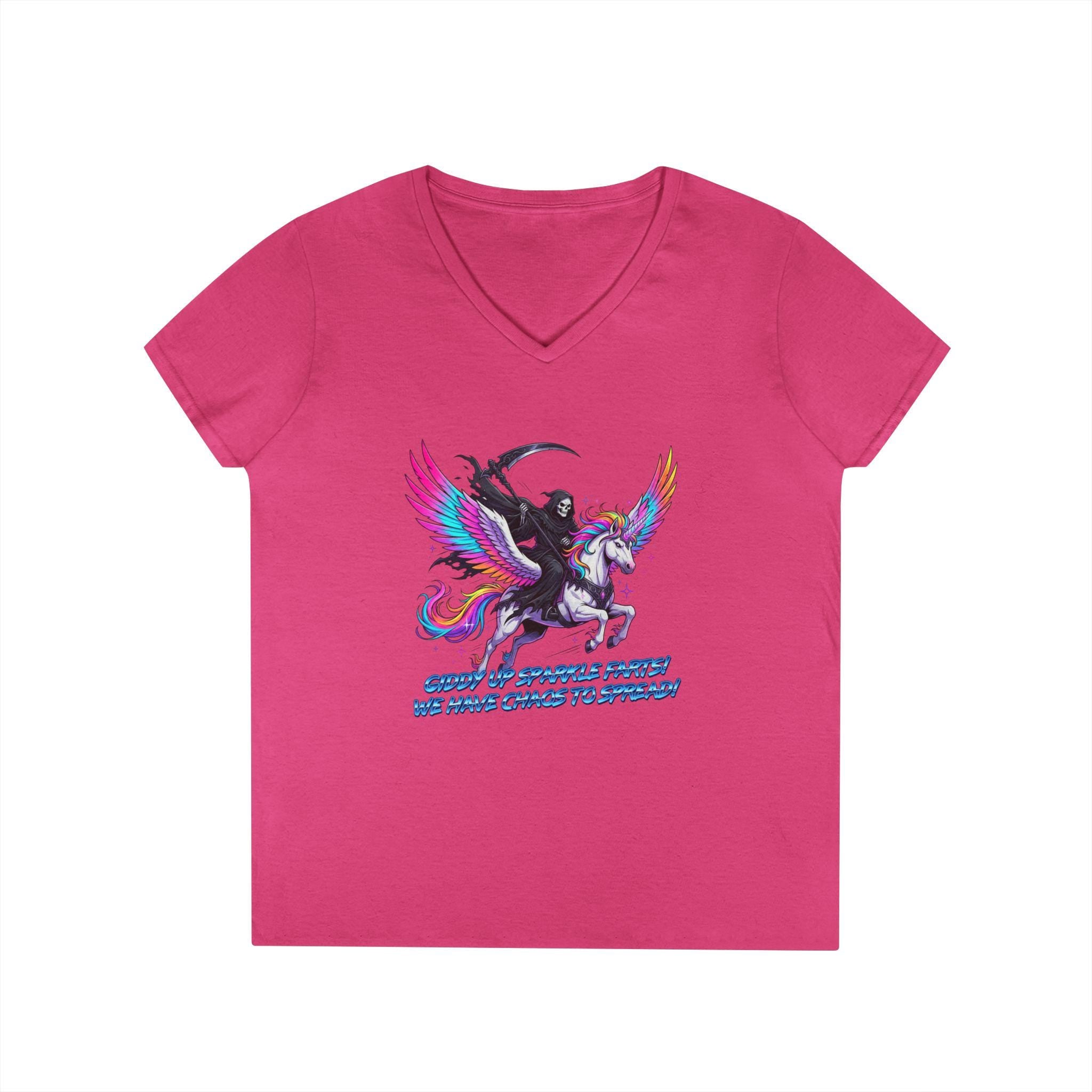 Giddy up Grim - Ladies' V Neck T-shirt